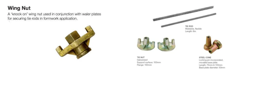 D15/17 Hot Rolled Steel Rebar Steel Coil Rod Threaded Rod and Formwork Tie Rod with Wing Nut Formwork System Scaffold Tie Rod